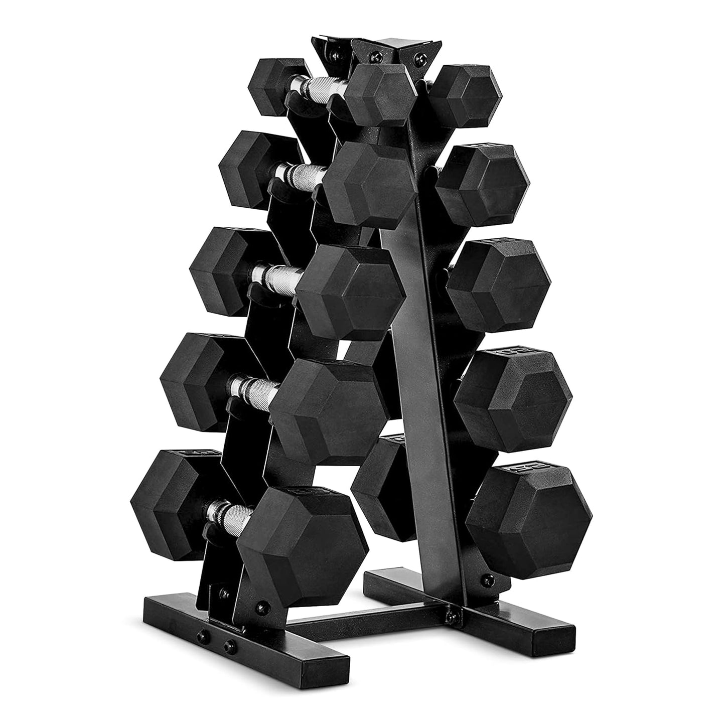 Rubber Coated Hex Dumbbell Set