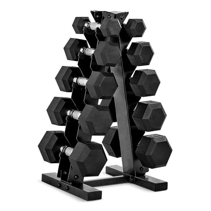 Rubber Coated Hex Dumbbell Set