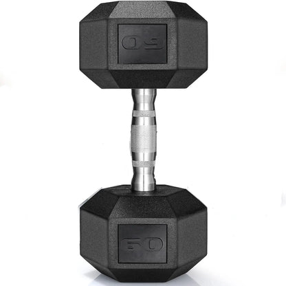 Rubber Hex Dumbbell Hand Weight, 30-75LB