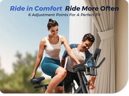 MERACH Exercise Bike Brake Pad Stationary Bike Low Noise Indoor Cycling Bike 270lbs Weight Capacity Tablet Mount Fitness Courses