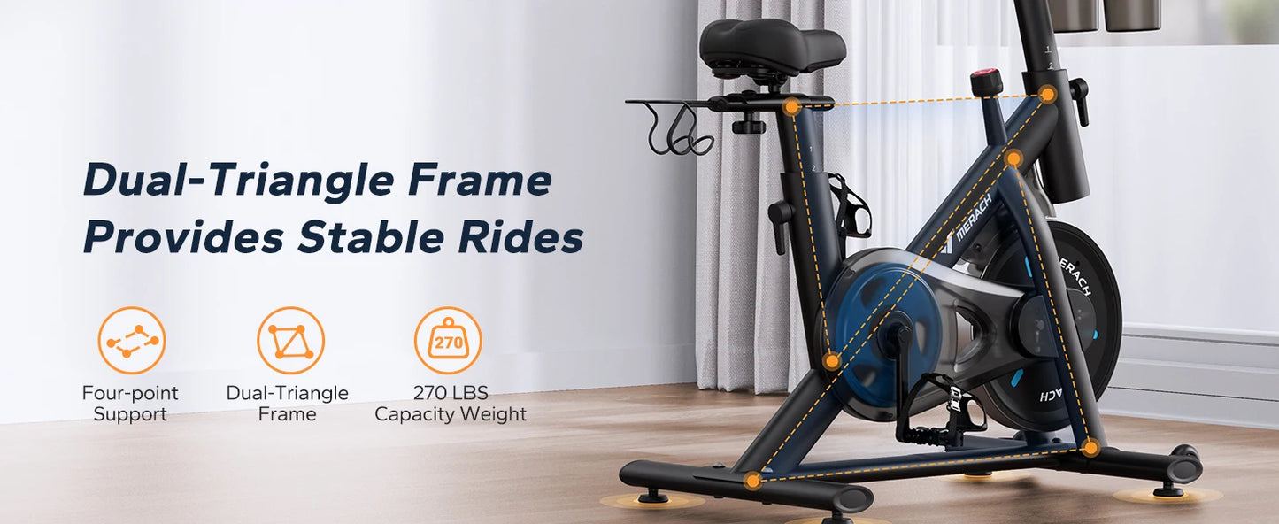 MERACH Exercise Bike Brake Pad/Magnetic Stationary Bike with Exclusive App