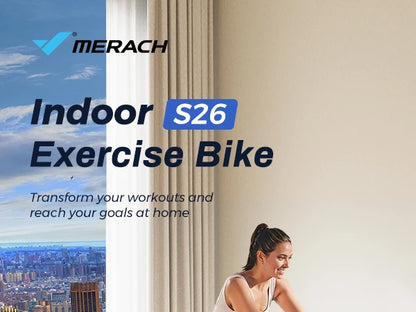 MERACH Exercise Bike Brake Pad Stationary Bike Low Noise Indoor Cycling Bike 270lbs Weight Capacity Tablet Mount Fitness Courses