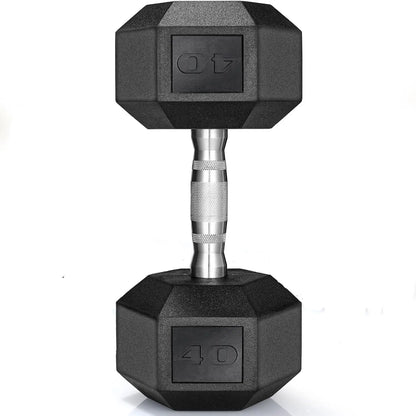 Rubber Hex Dumbbell Hand Weight, 30-75LB
