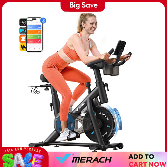 MERACH Exercise Bike Brake Pad/Magnetic Stationary Bike with Exclusive App