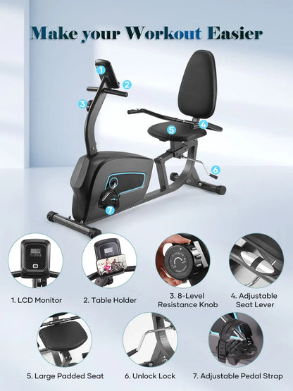Recumbent Exercise Bike for Home Stationary Bike