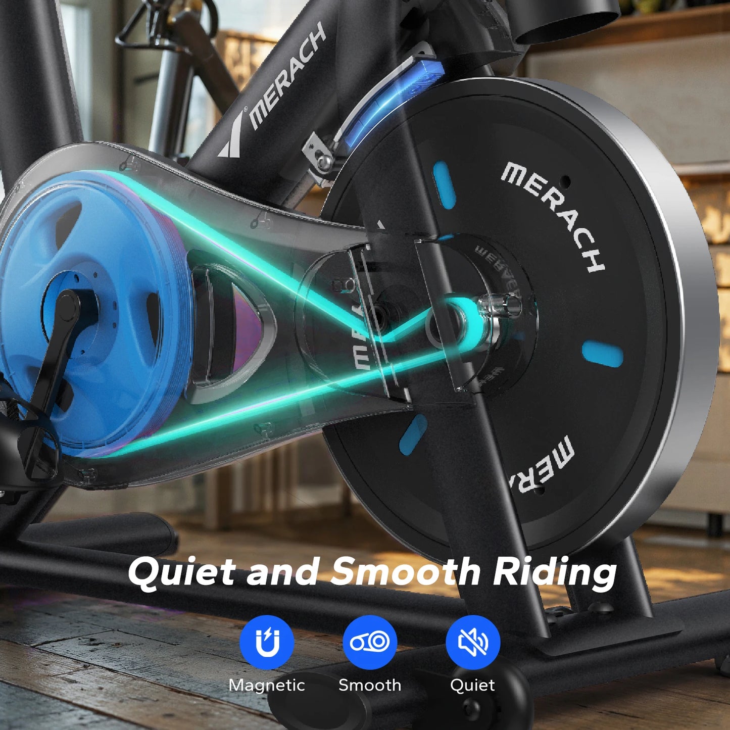 MERACH Exercise Bike Brake Pad/Magnetic Stationary Bike with Exclusive App