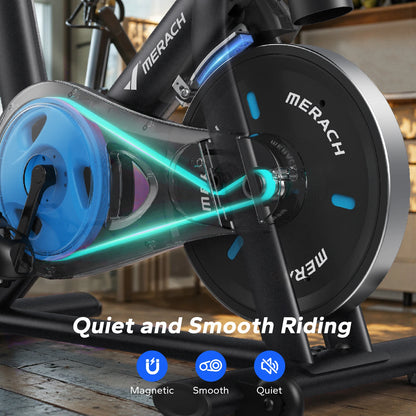 MERACH Exercise Bike Brake Pad/Magnetic Stationary Bike with Exclusive App