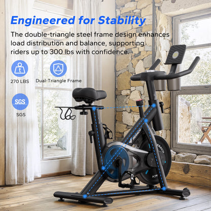 MERACH Exercise Bike Brake Pad/Magnetic Stationary Bike with Exclusive App
