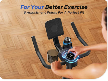 MERACH Exercise Bike Brake Pad Stationary Bike Low Noise Indoor Cycling Bike 270lbs Weight Capacity Tablet Mount Fitness Courses