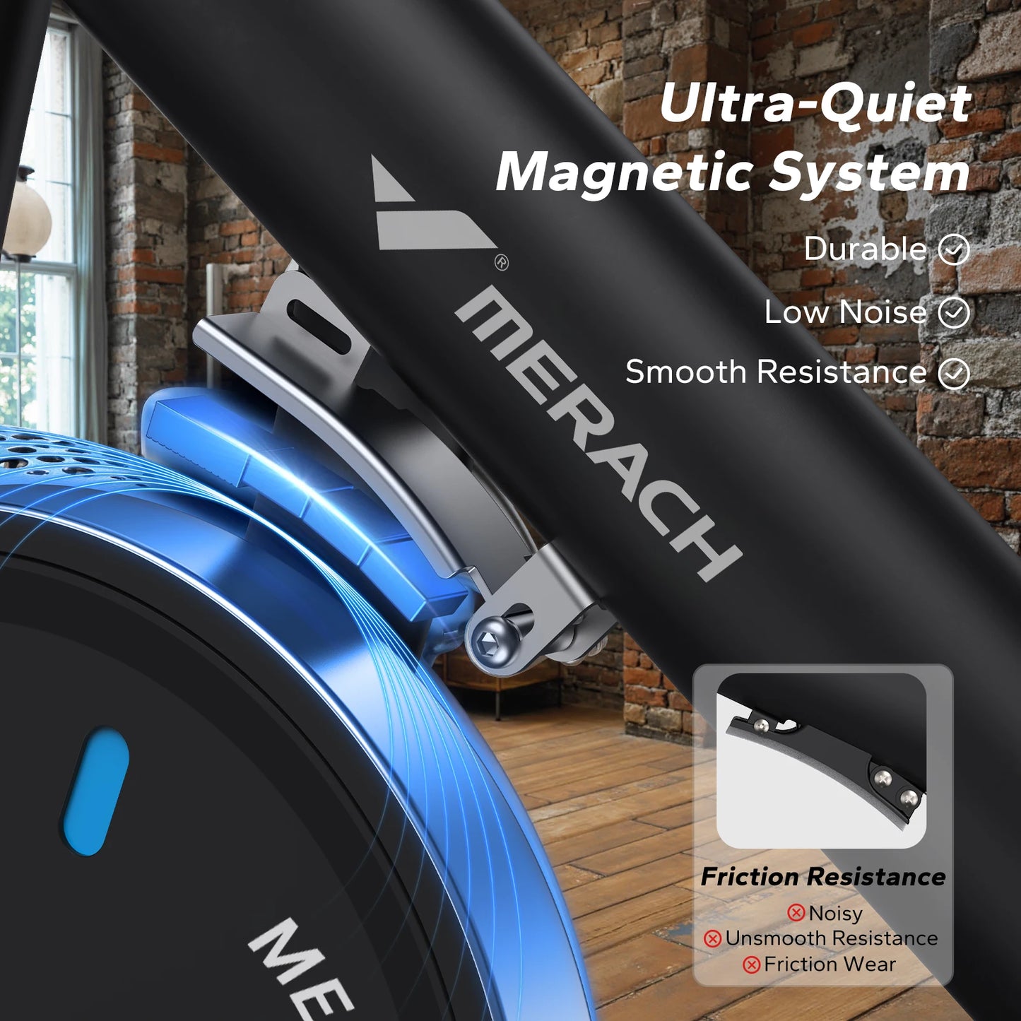 MERACH Exercise Bike Brake Pad/Magnetic Stationary Bike with Exclusive App