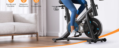 MERACH Exercise Bike Brake Pad/Magnetic Stationary Bike with Exclusive App