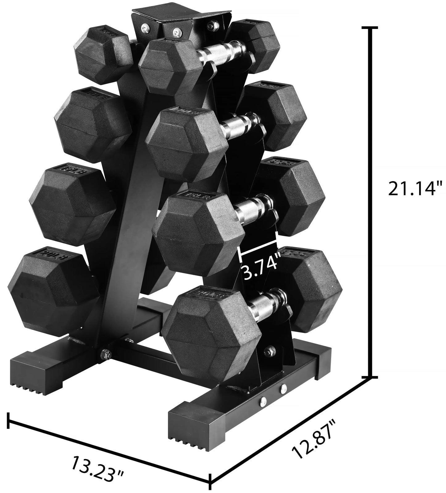 Rubber Coated Hex Dumbbell Set