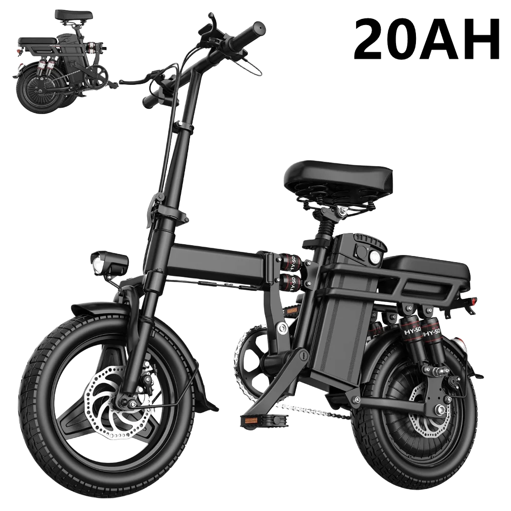 Folding Electric Bike 19 MPH Speed 30 Miles Long Range 48V 20AH/15AH/10Ah Battery,500W Motor, Compact Portable E-Bike for Adults