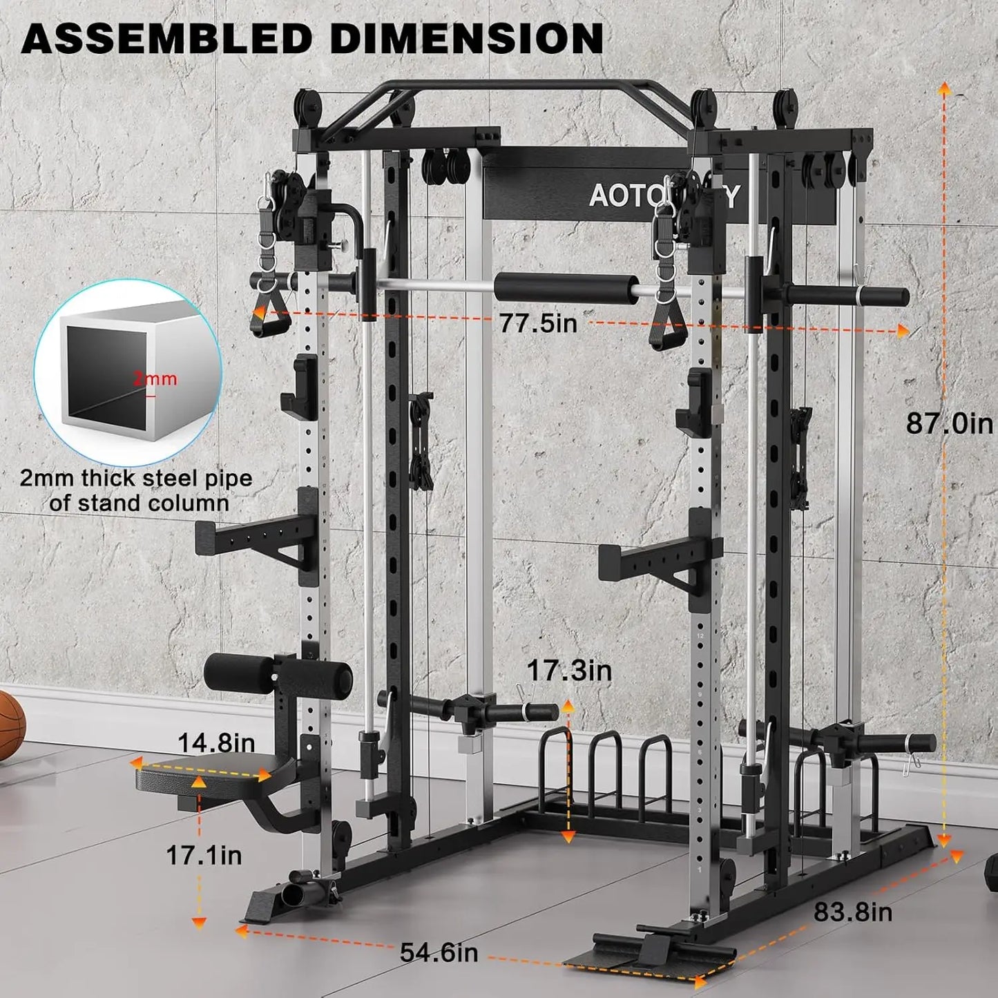Training Squat Rack with Smith Bar