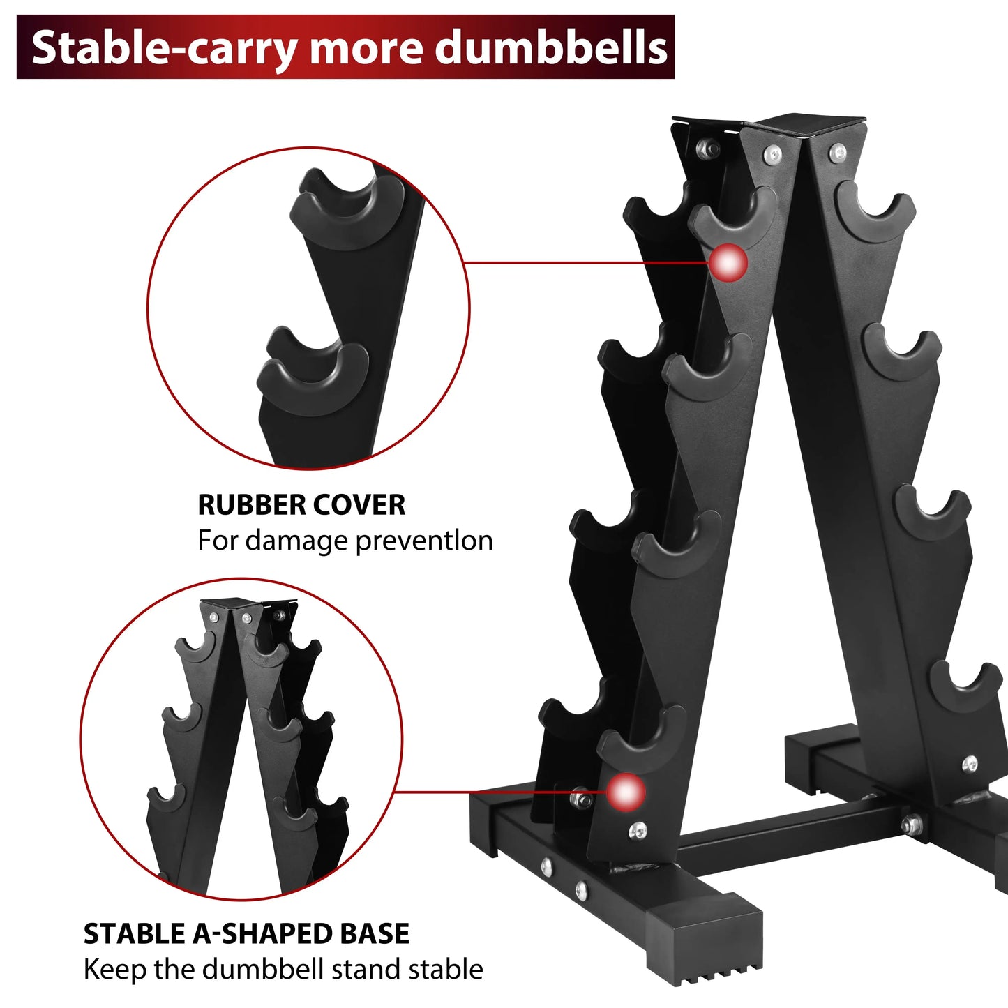 Rubber Coated Hex Dumbbell Set