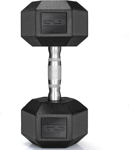 Rubber Hex Dumbbell Hand Weight, 30-75LB