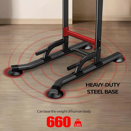 Adjustable Height Pull Up & Dip Station