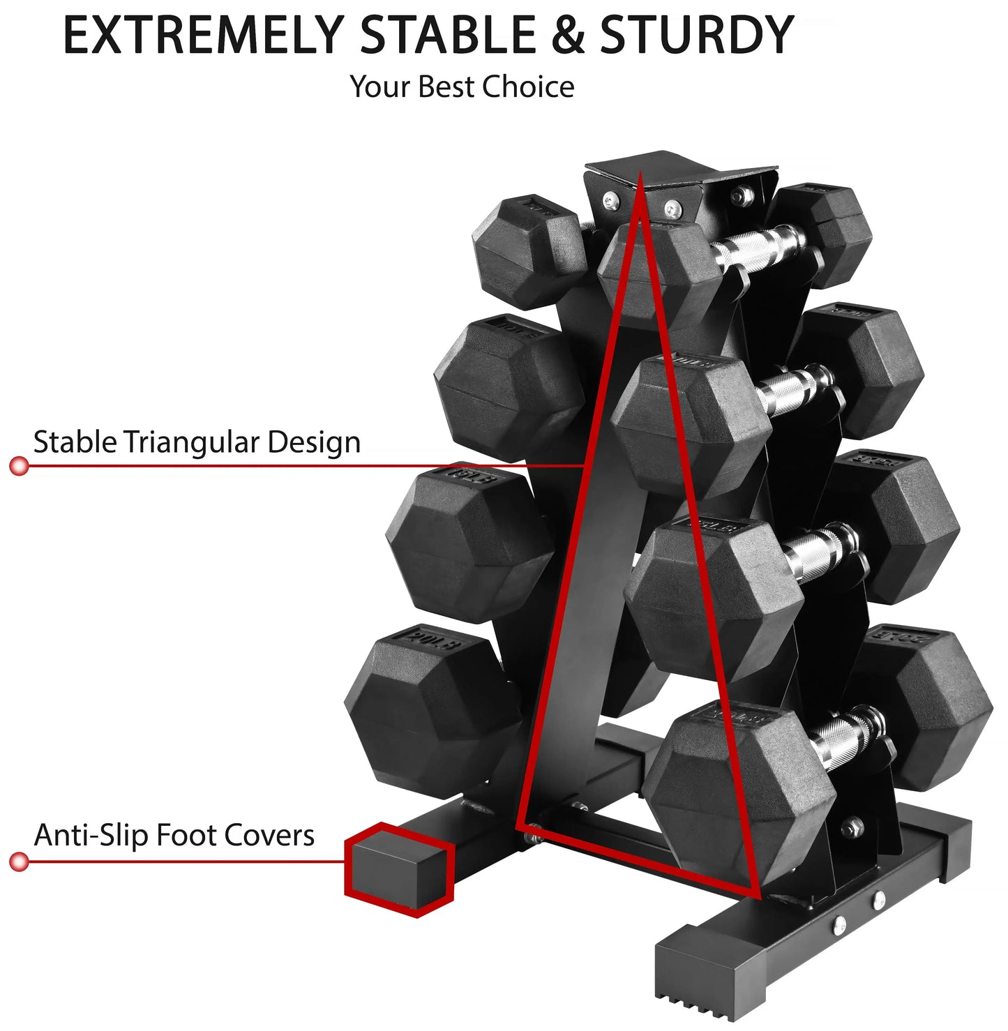 Rubber Coated Hex Dumbbell Set