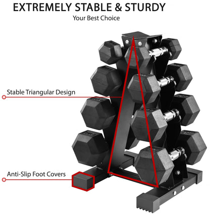 Rubber Coated Hex Dumbbell Set