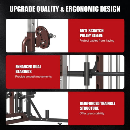 All-in-One Gym Squat Rack with Barbell