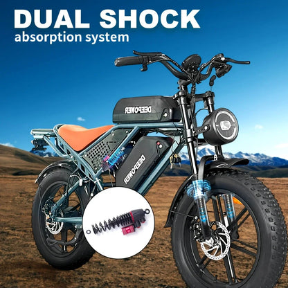 Deepower Electric Bike QS7 1000W 48V 60AH 20 Inch Fat Tire