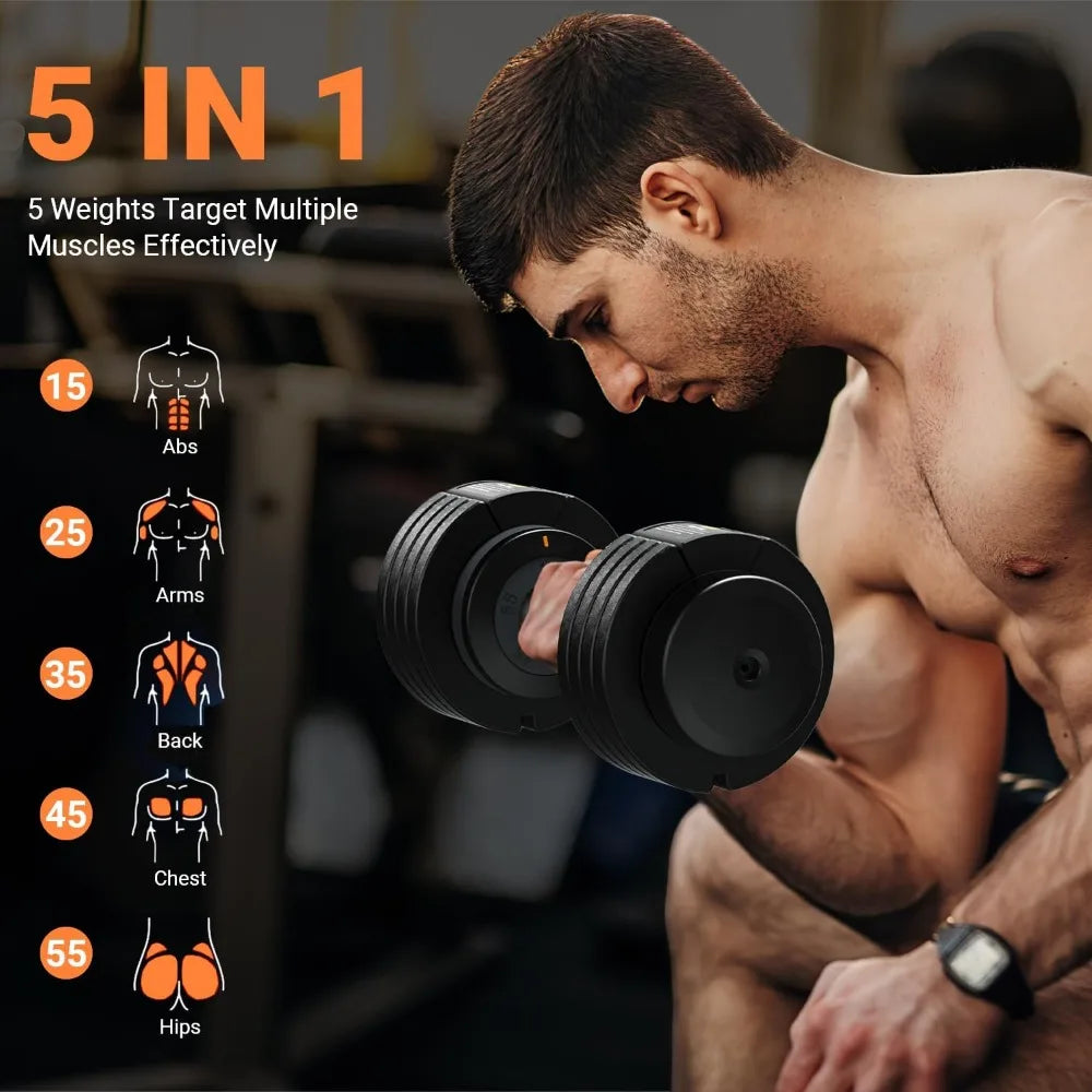 Anti-Slip Adjustable Dumbbell Set