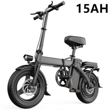 Folding Electric Bike 19 MPH Speed 30 Miles Long Range 48V 20AH/15AH/10Ah Battery,500W Motor, Compact Portable E-Bike for Adults