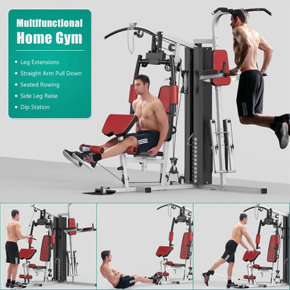 Multifunctional Workout Station with Pulley System