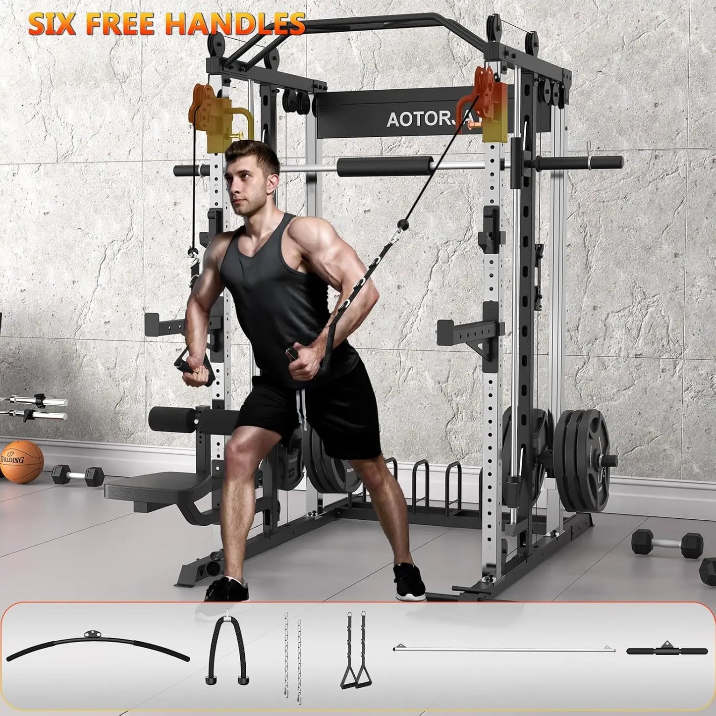 Training Squat Rack with Smith Bar