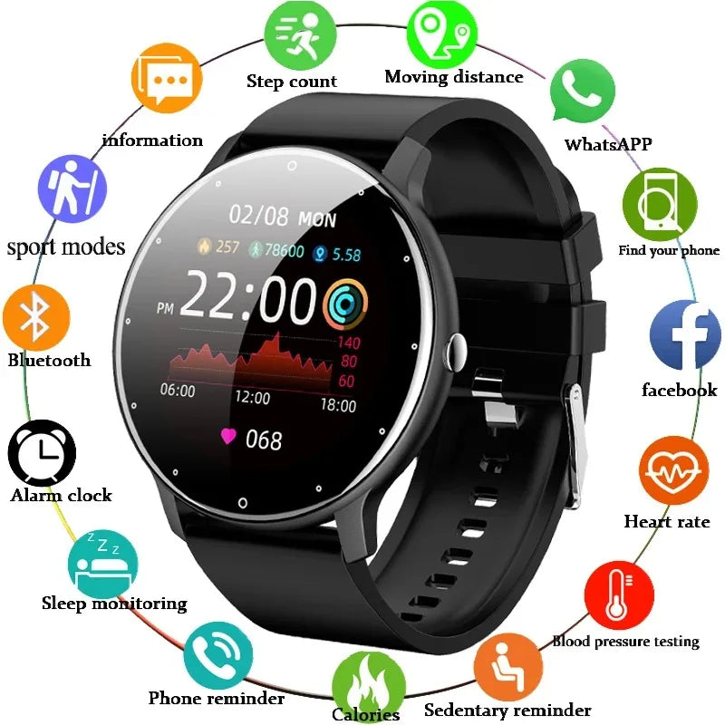 LIGE Smart Watch Men Women Full Touch Screen Sport Fitness Watch, Waterproof, Bluetooth Call For Android IOS Smartwatches