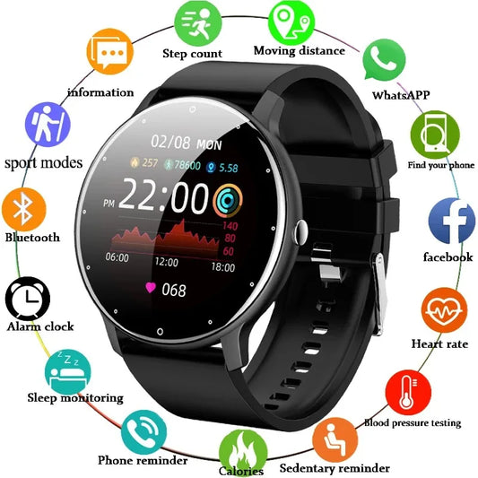 LIGE Smart Watch Men Women Full Touch Screen Sport Fitness Watch, Waterproof, Bluetooth Call For Android IOS Smartwatches