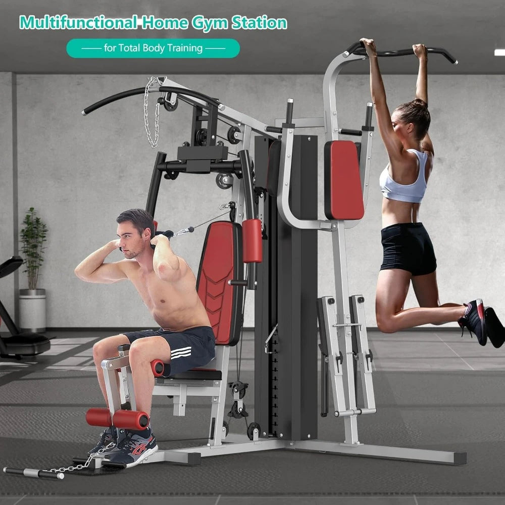 Multifunctional Workout Station with Pulley System