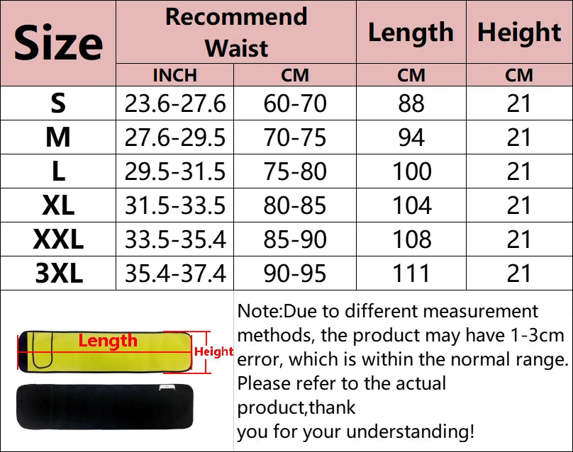Sauna Waist Trainer Slimming Belt