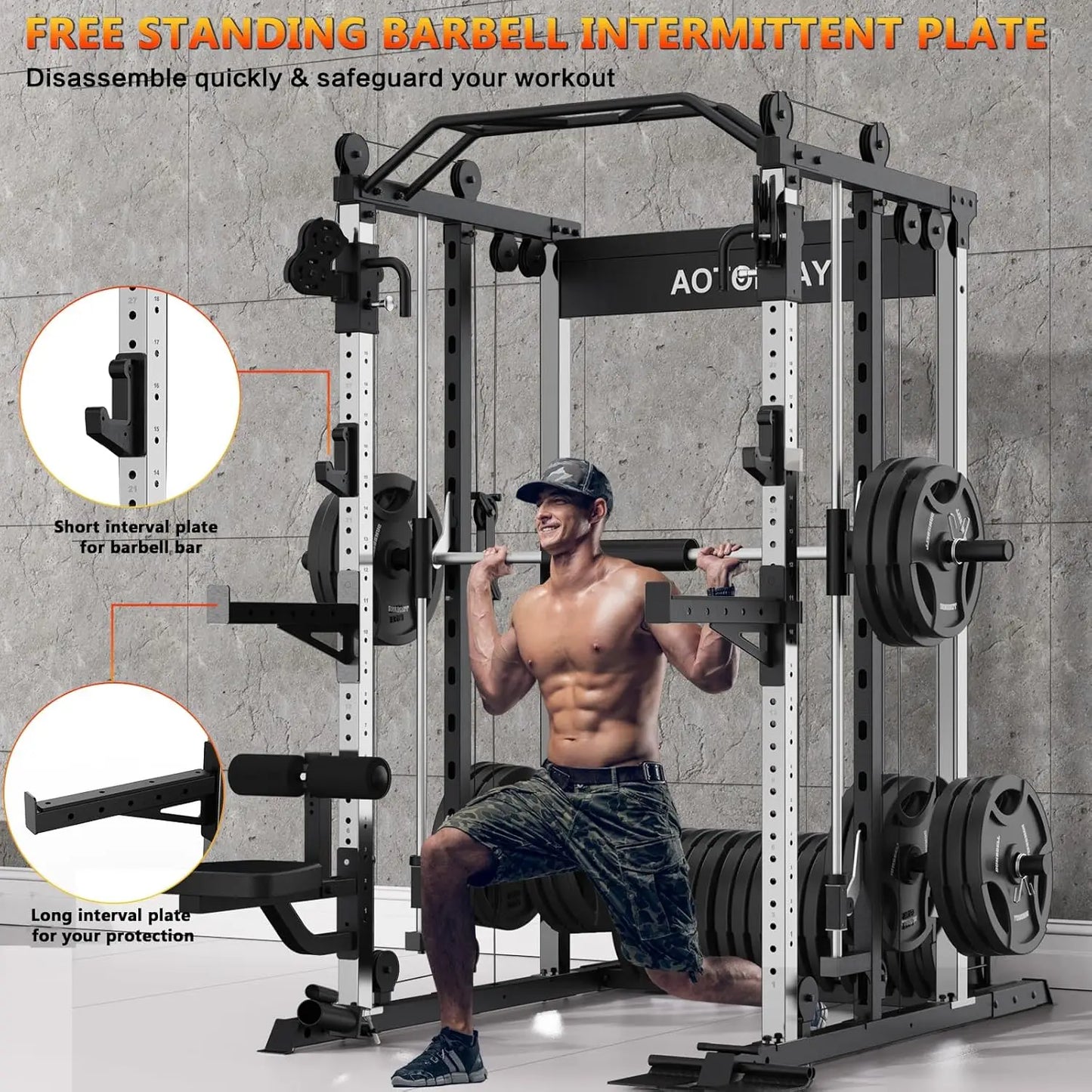 Training Squat Rack with Smith Bar