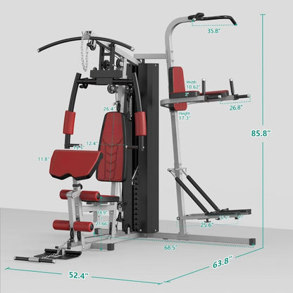 Multifunctional Workout Station with Pulley System