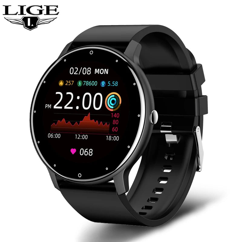 LIGE Smart Watch Men Women Full Touch Screen Sport Fitness Watch, Waterproof, Bluetooth Call For Android IOS Smartwatches