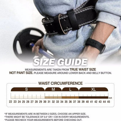 Weight Lifting Belt Leather Weight Lifting Belt for Men and Women with 4 inch Padded Lumbar Support Belt for Weightlifting Dead