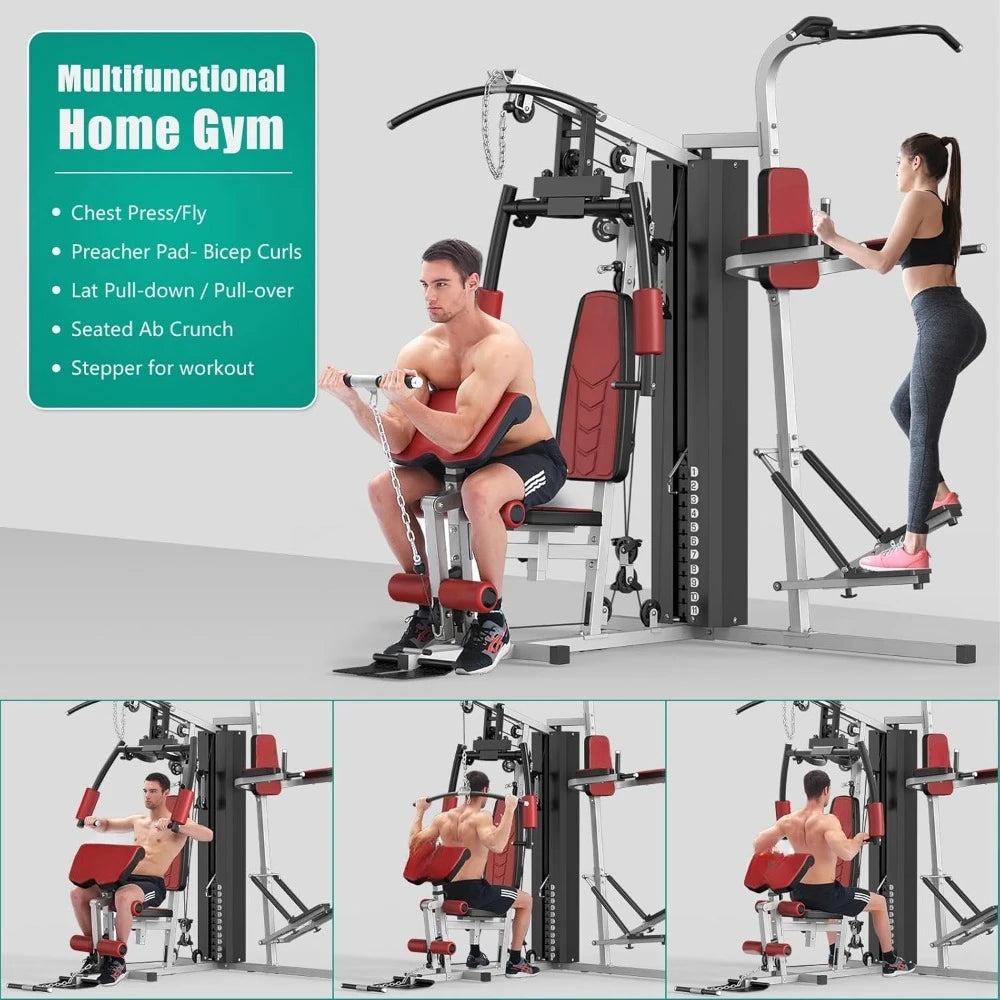 Multifunctional Workout Station with Pulley System