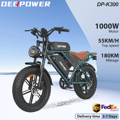 Deepower Electric Bike QS7 1000W 48V 60AH 20 Inch Fat Tire
