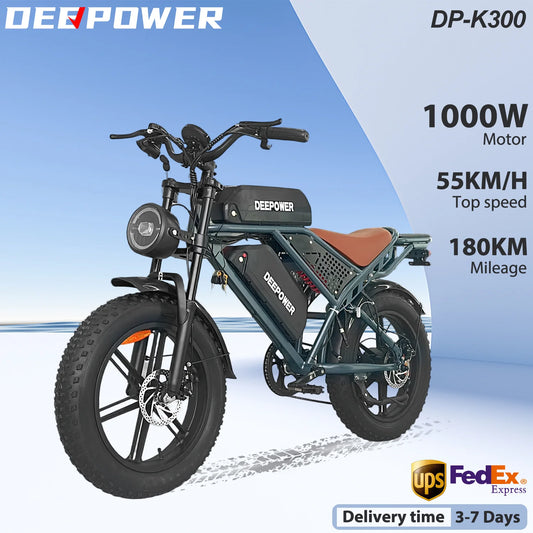 Deepower Electric Bike QS7 1000W 48V 60AH 20 Inch Fat Tire