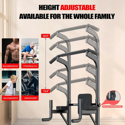 Adjustable Height Pull Up & Dip Station