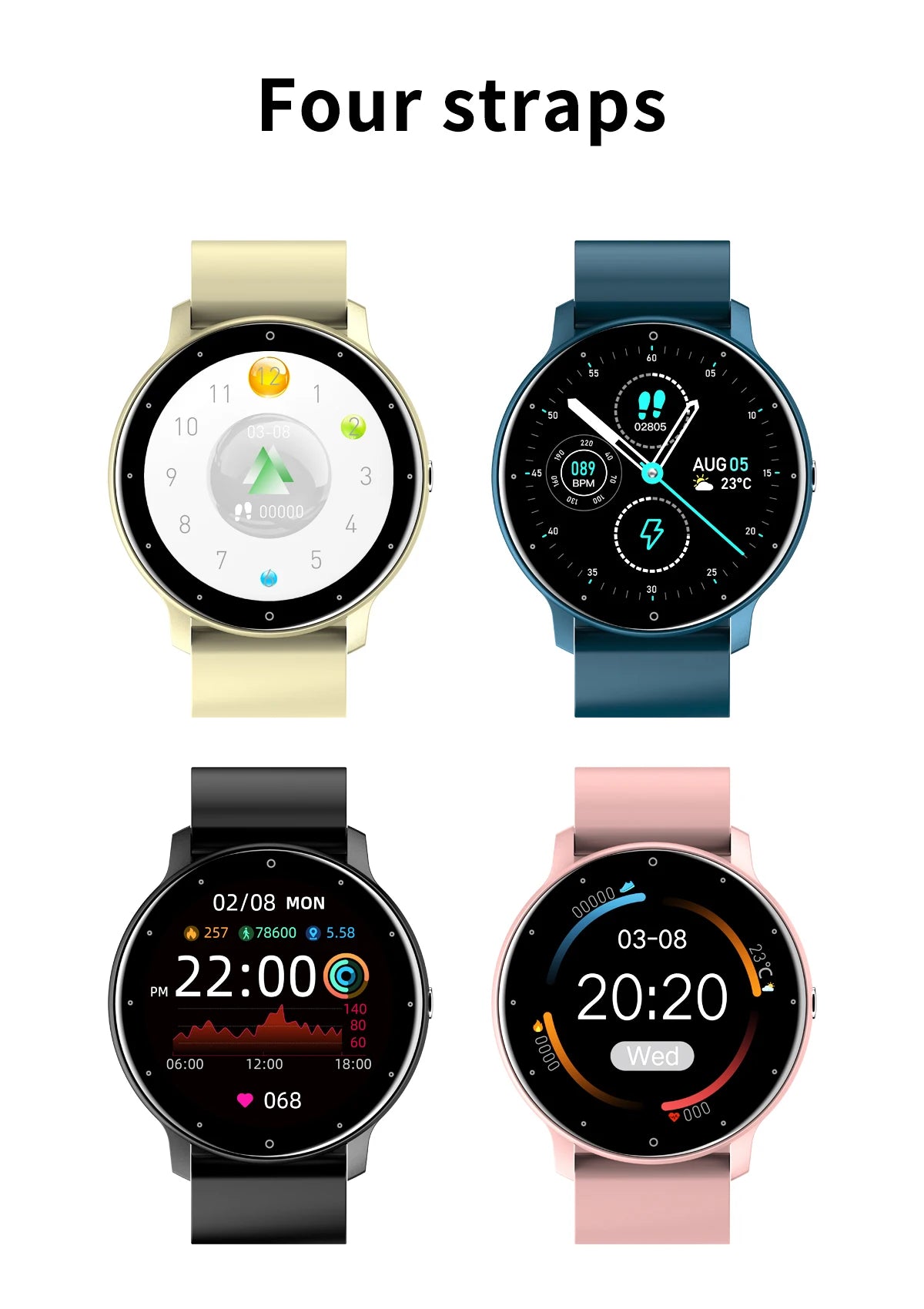 LIGE Smart Watch Men Women Full Touch Screen Sport Fitness Watch, Waterproof, Bluetooth Call For Android IOS Smartwatches