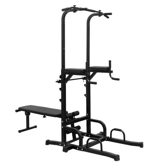 Power Tower Dip Station Bench Pull Up Bar Stand Adjustable Height