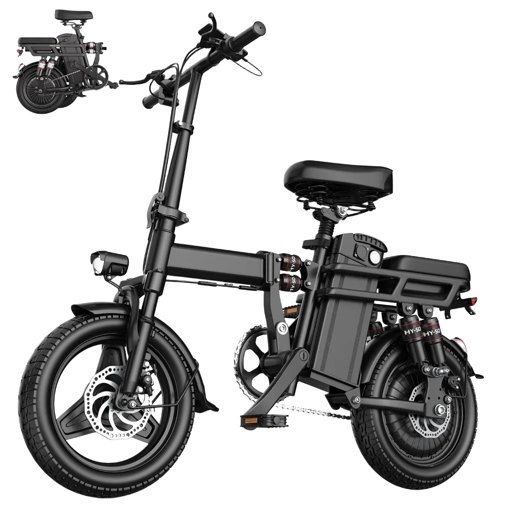 Folding Electric Bike 19 MPH Speed 30 Miles Long Range 48V 20AH/15AH/10Ah Battery,500W Motor, Compact Portable E-Bike for Adults