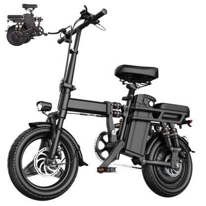 Folding Electric Bike 19 MPH Speed 30 Miles Long Range 48V 20AH/15AH/10Ah Battery,500W Motor, Compact Portable E-Bike for Adults