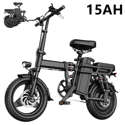 Folding Electric Bike 19 MPH Speed 30 Miles Long Range 48V 20AH/15AH/10Ah Battery,500W Motor, Compact Portable E-Bike for Adults