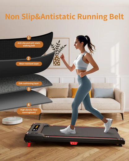 、2.5HP 2-in-1 Under Desk Walking Pad Treadmill