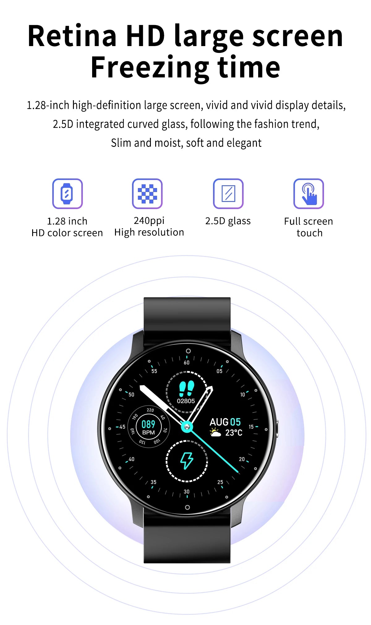 LIGE Smart Watch Men Women Full Touch Screen Sport Fitness Watch, Waterproof, Bluetooth Call For Android IOS Smartwatches