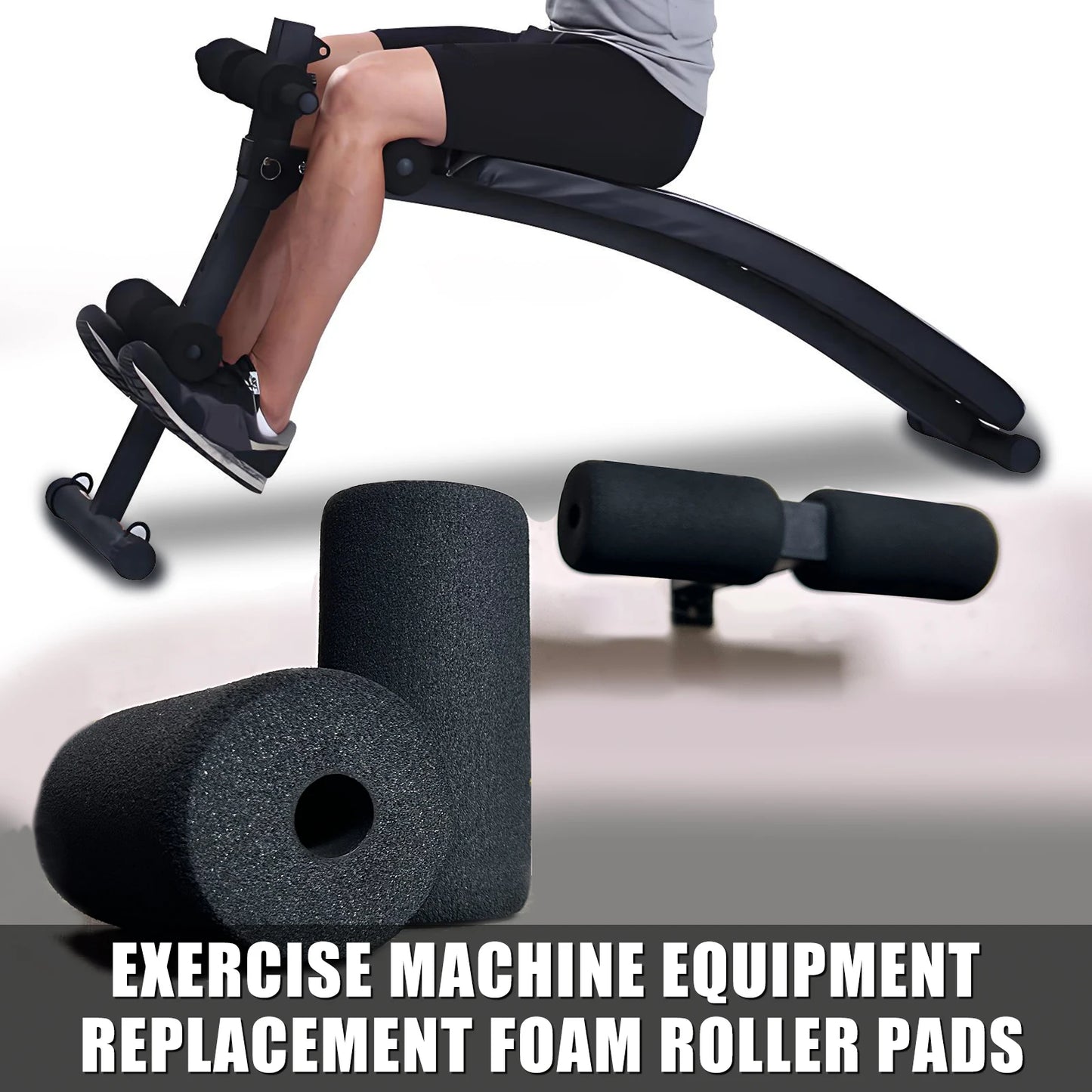 High Density Foam Roller Replacement Foam Foot Pads for Home Gym Exercise Machines Equipments, Weight Bench Curl Attachment
