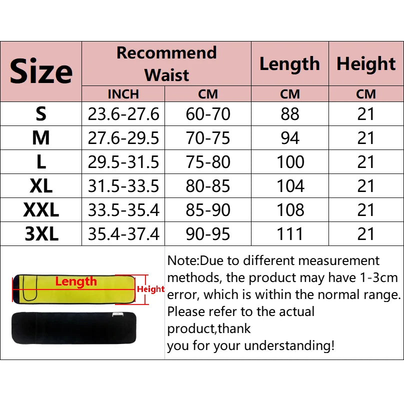 Sauna Waist Trainer Slimming Belt
